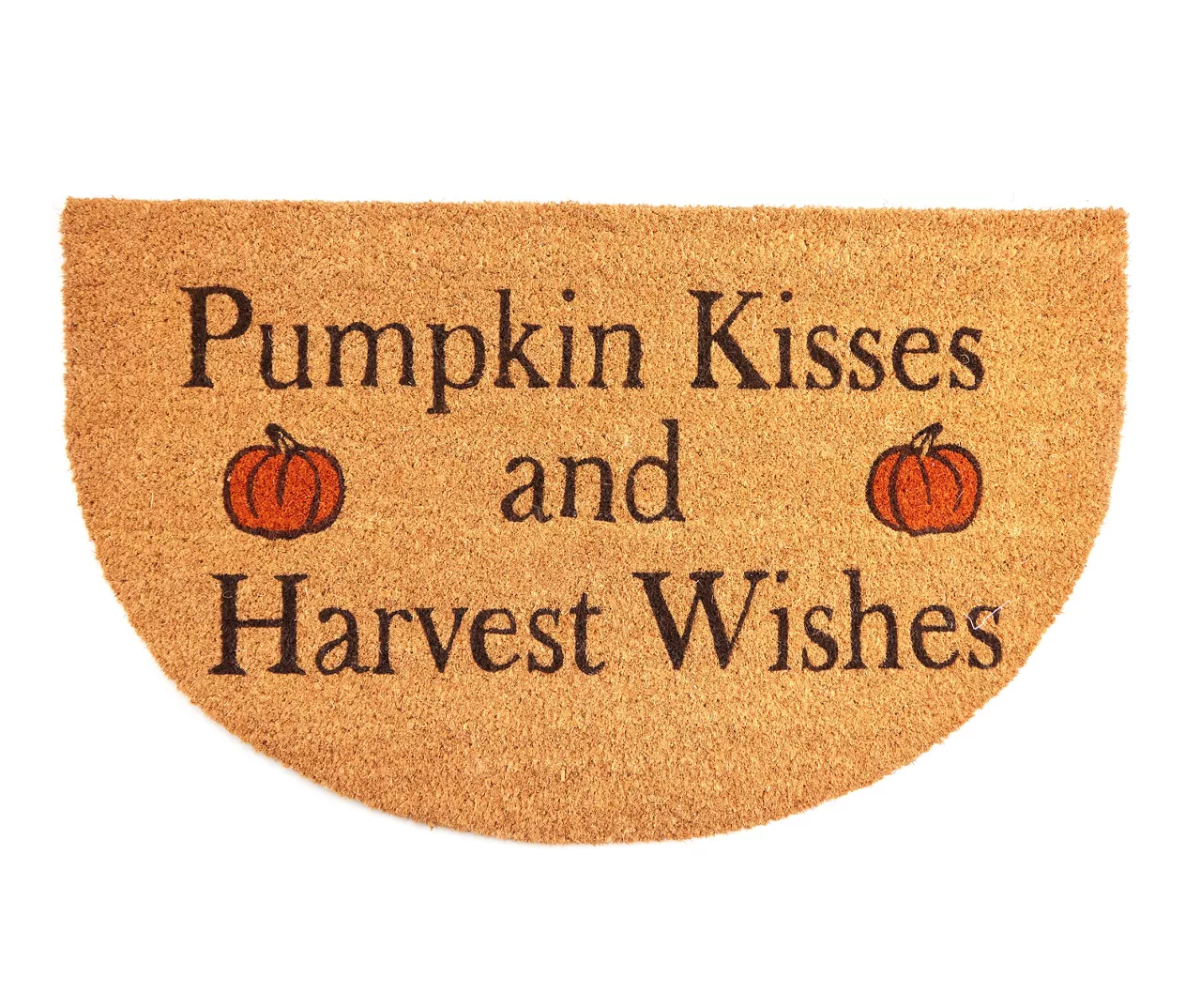 Autumn Air "Pumpkin Kisses" Tan Semicircle Coir Doormat