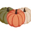 Harvest Meadow Orange, Green & White Pumpkins Shaped Coir Doormat