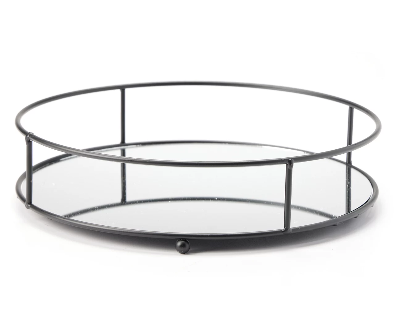 Black Mirrored Round Tray