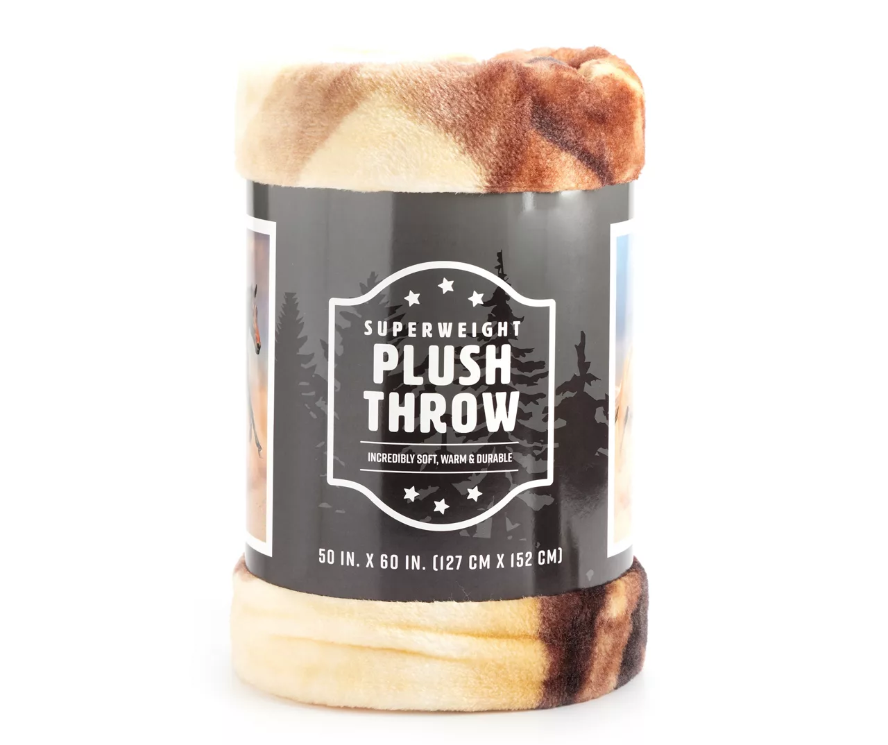 Brown & Tan Horses Raschel Throw, (50" X 60") - Image 3