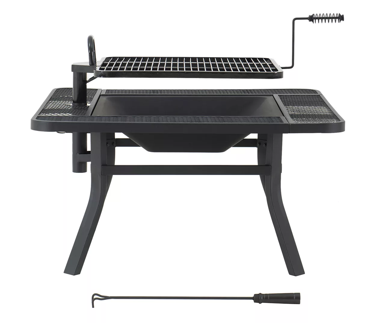 38" Darius Steel Wood Burning Fire Pit With Swing Grill