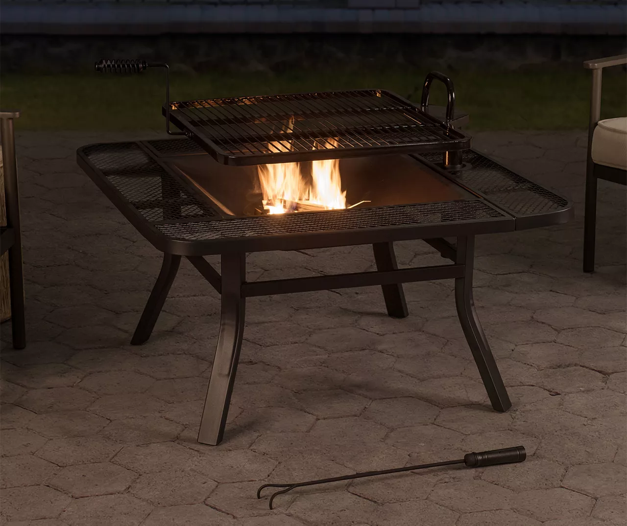 38" Darius Steel Wood Burning Fire Pit With Swing Grill - Image 3