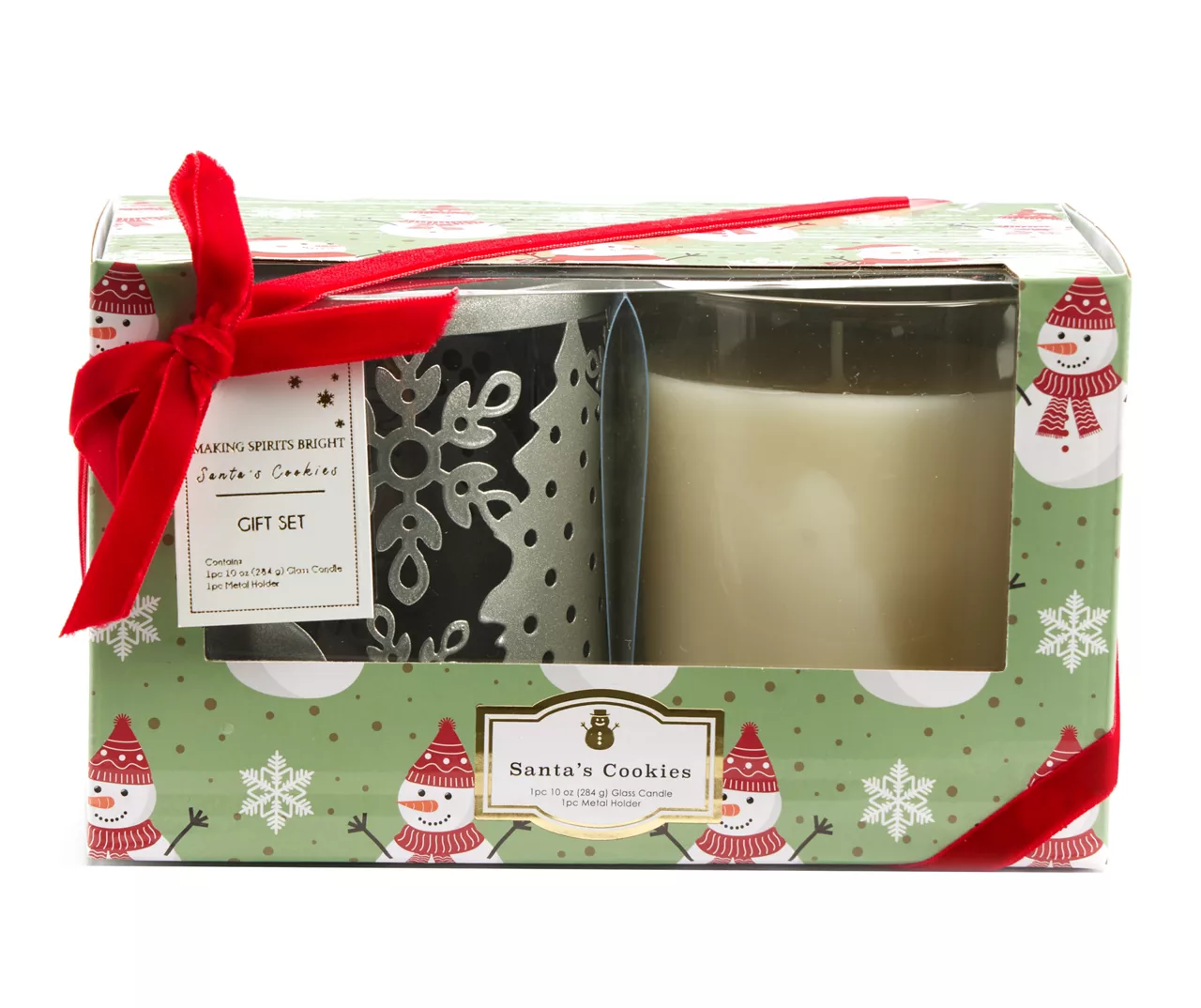 Santa's Cookies Candle & Metal Sleeve Gift Set