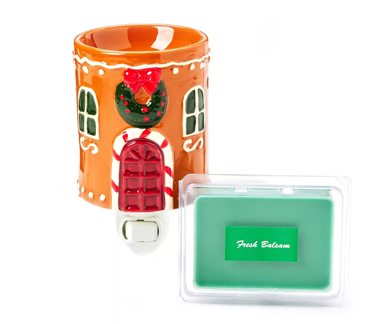 Gingerbread House Plug-In Wax Warmer With Fresh Balsam Wax Melts - Image 2