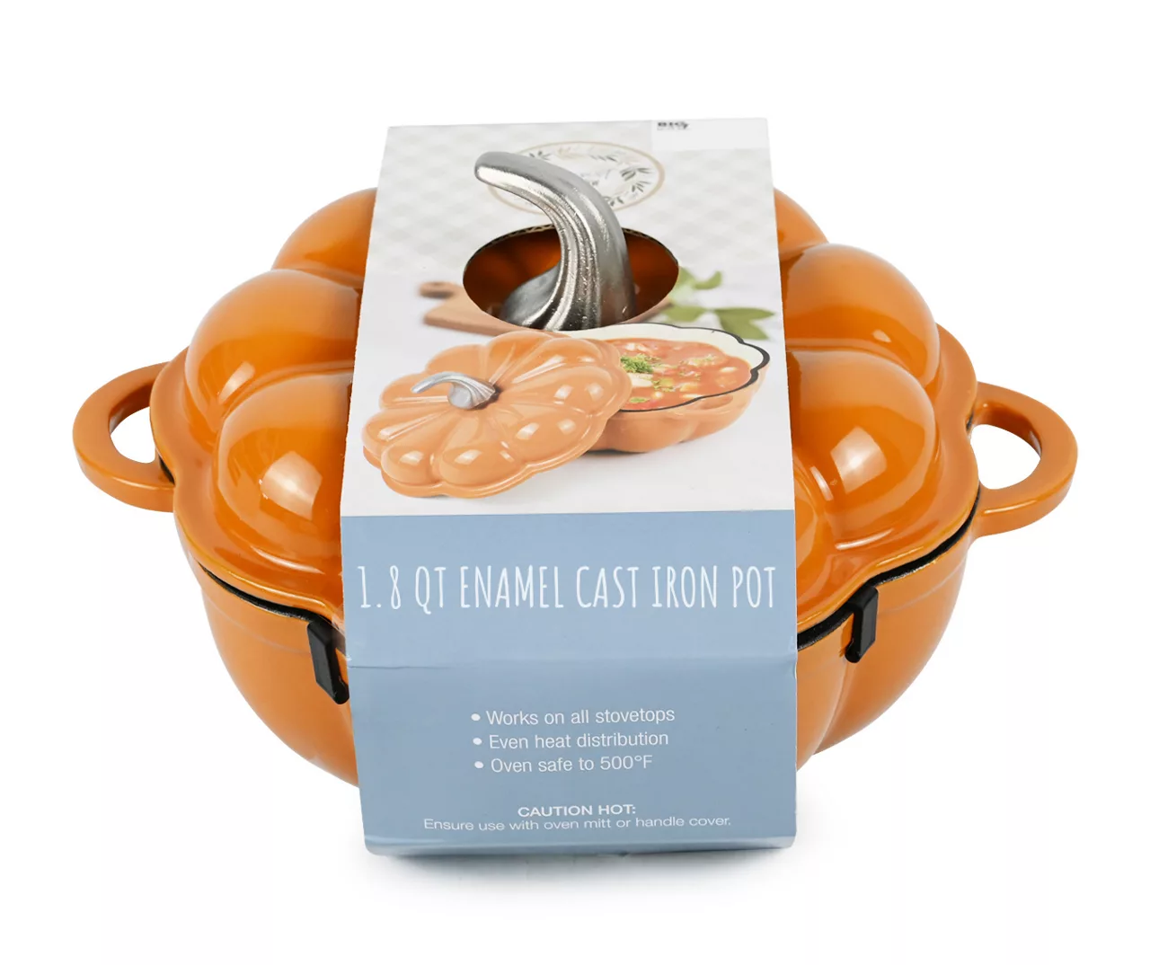 Pumpkin Enameled Cast Iron Dutch Oven, 1.8 Qt. - Image 6