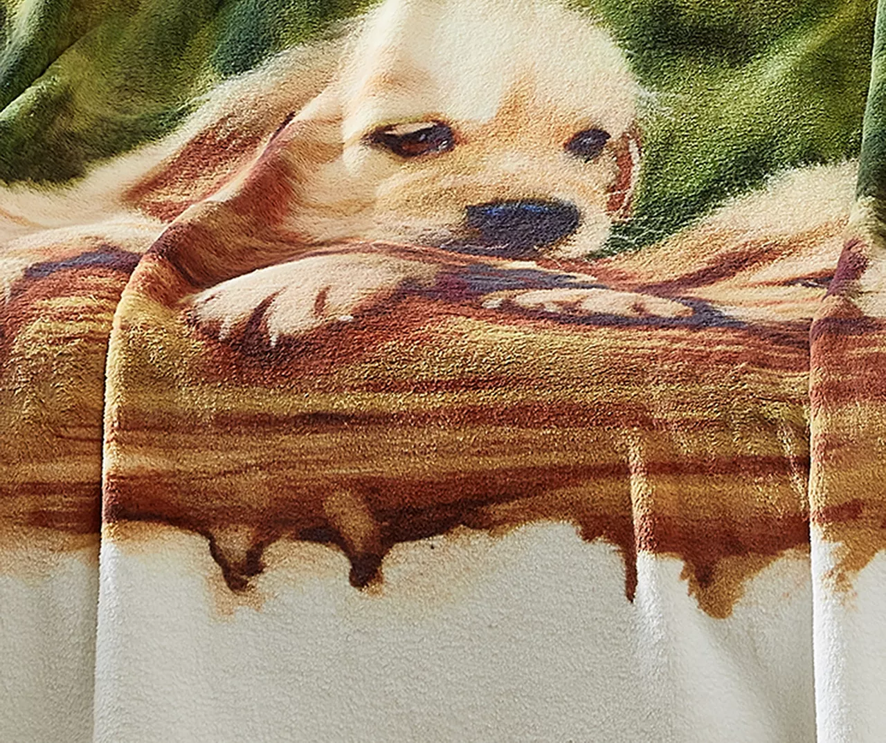 Brown Puppy Love Fleece Raschel Throw, (50" X 60") - Image 2