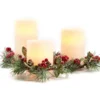 Pine & Berry 3-Piece LED Pillar Candle Set