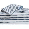 White & Navy Stripe Sheet Set