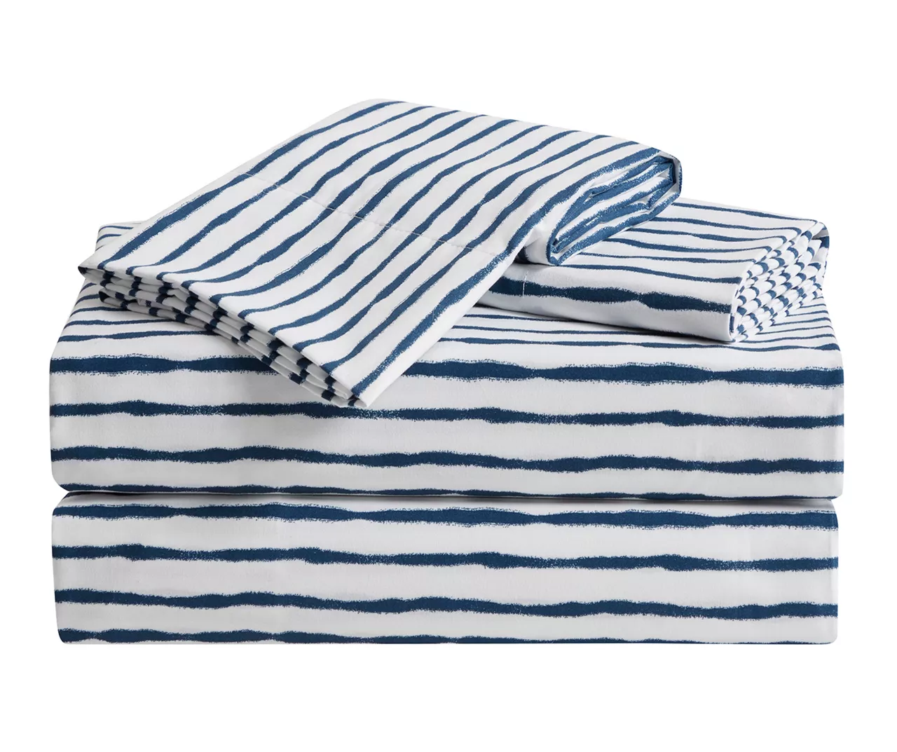 White & Navy Stripe Sheet Set - Image 2