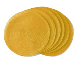 Weave-Texture Round Placemats, 6-Pack