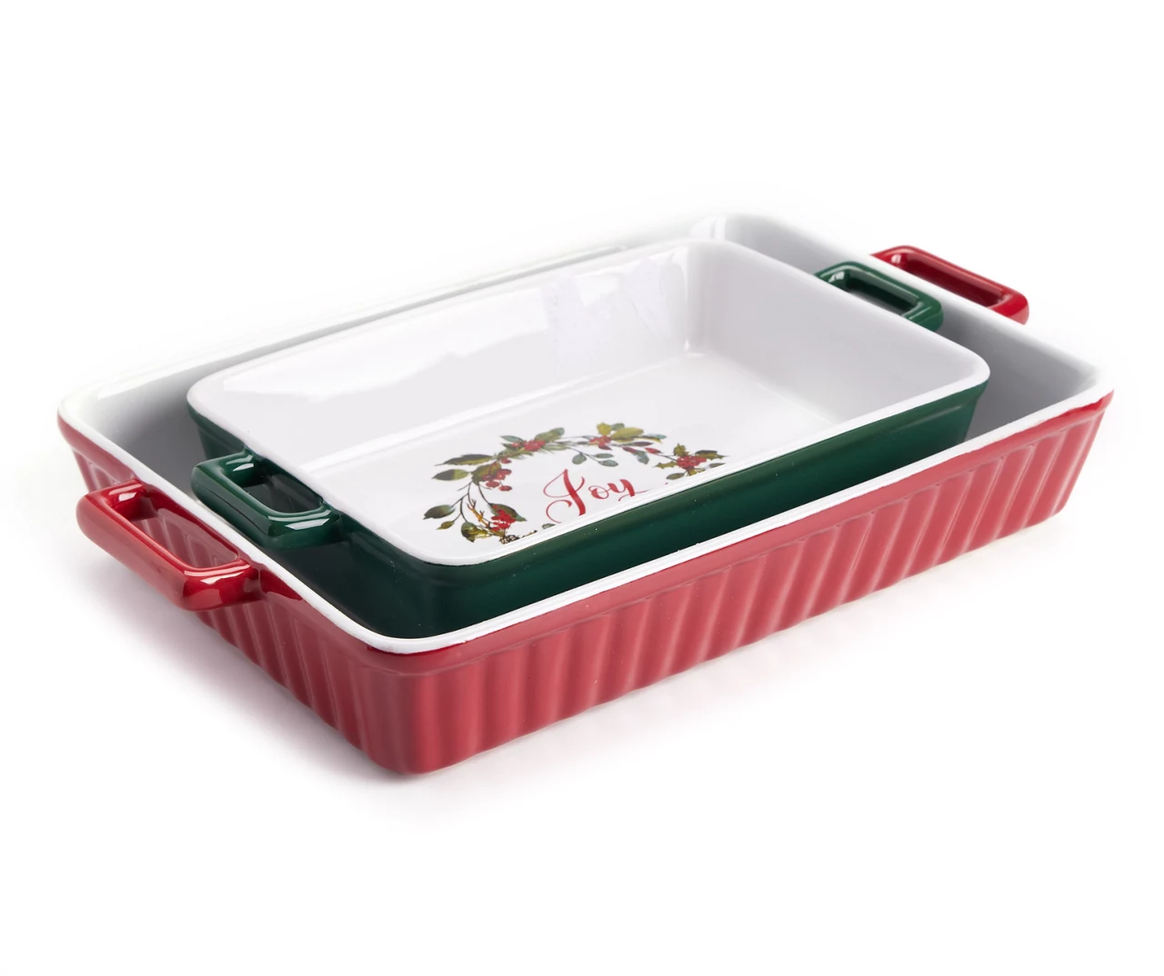 "Joy" Fall Colors Baking Dishes, 2-Piece Set