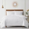 Emilia White Embroidered Botanical Queen 3-Piece Comforter Set