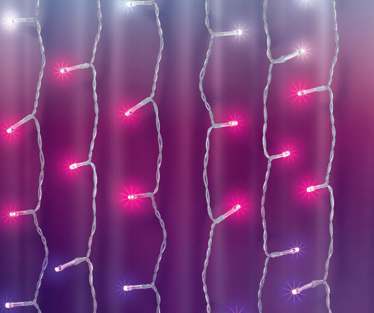 Glow-Up Music Sync LED Curtain Light Set, (3.5' X 5')