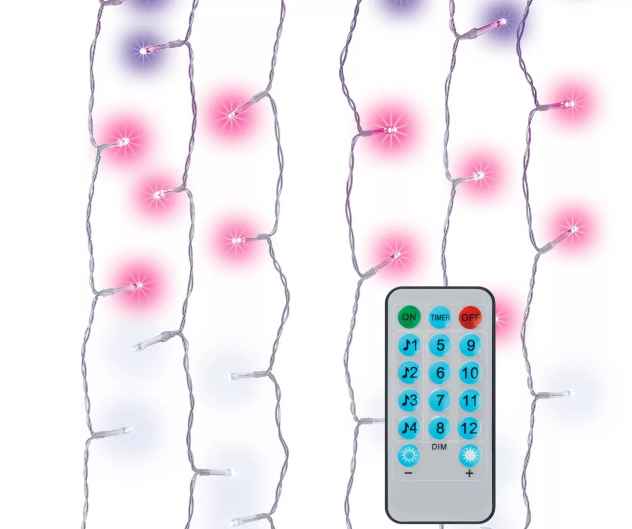 Glow-Up Music Sync LED Curtain Light Set, (3.5' X 5') - Image 3