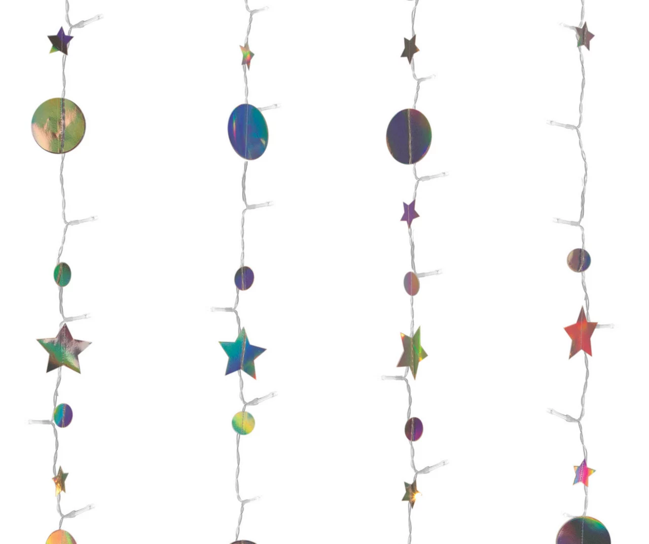 Glow-Up Iridescent Moon & Star Curtain Light Set, (3.5' X 5') - Image 2