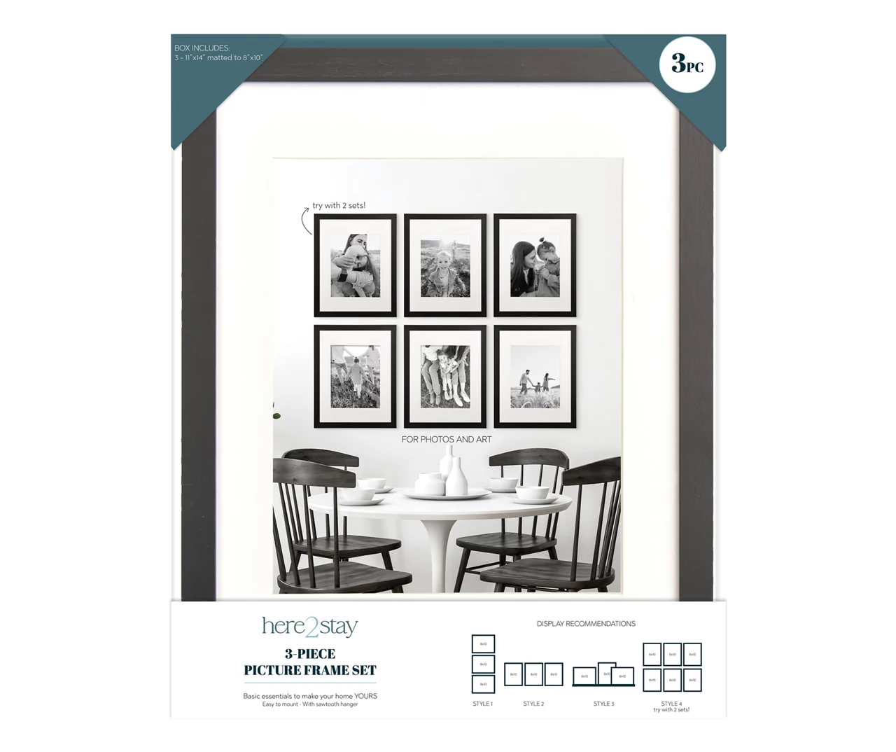 11" X 14" Black Gallery Wall Picture Frames, 3-Pack - Image 3