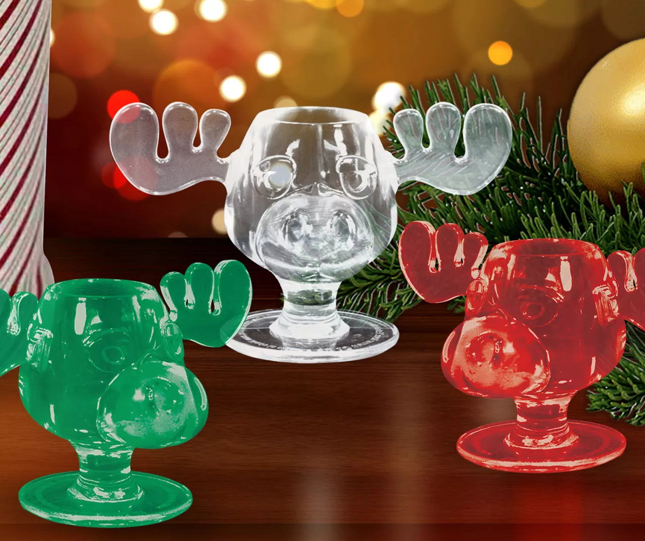 National Lampoon's Christmas Vacation Moose Acrylic Mini Glasses, 3-Pack - Image 2