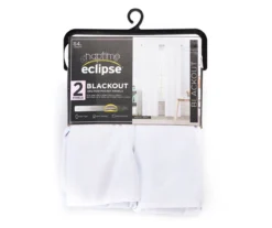 Naptime White Ruffle Blackout Rod Pocket Curtain Panel Pair, (84")