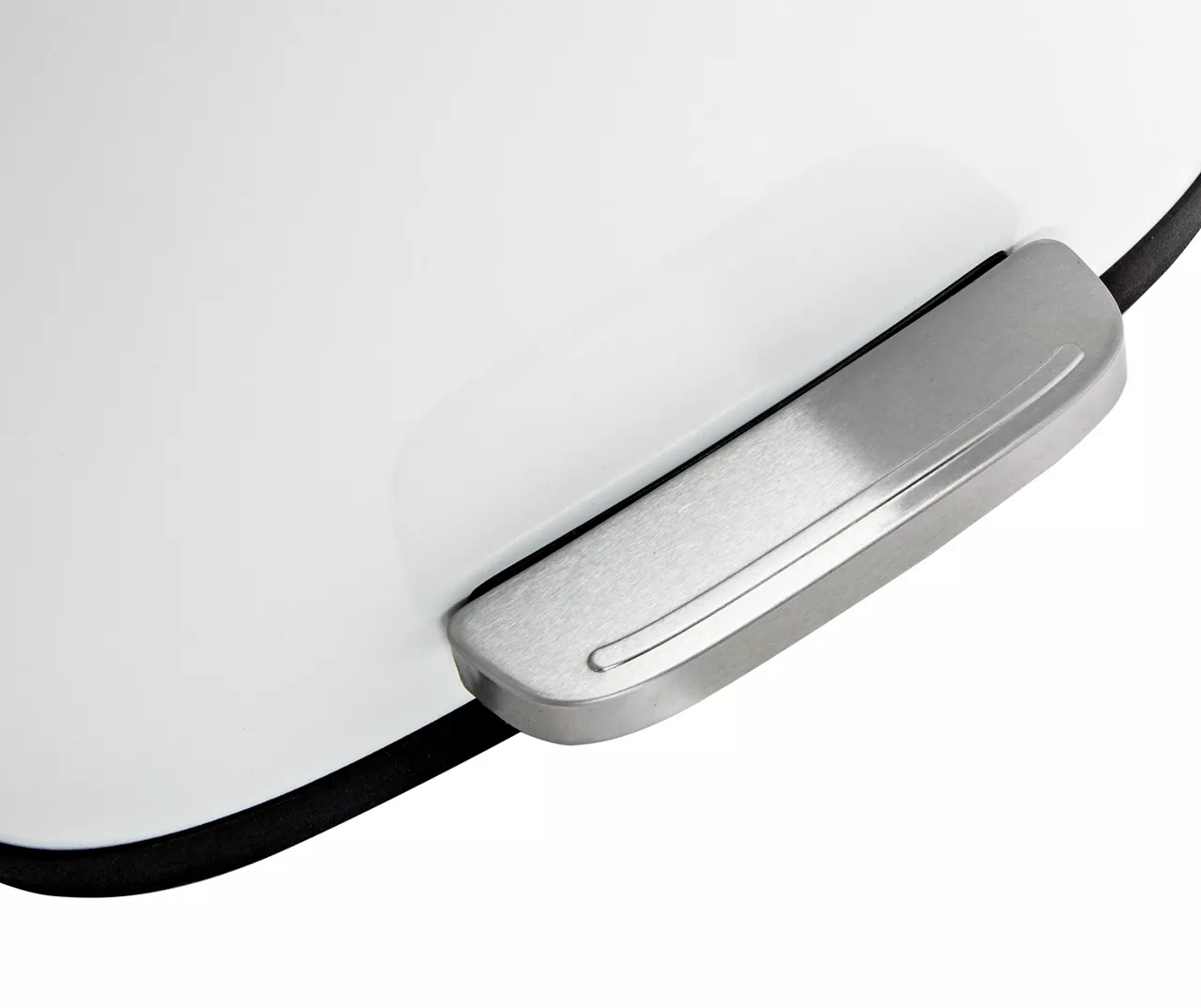 White Stainless Steel Rectangular 2-Piece Pedal Trash Can Set