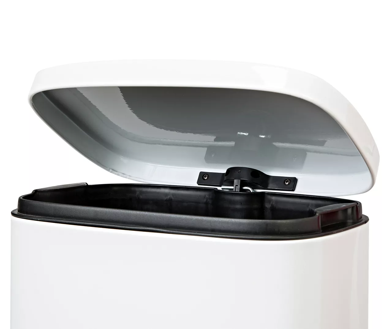 White Stainless Steel Rectangular 2-Piece Pedal Trash Can Set - Image 3