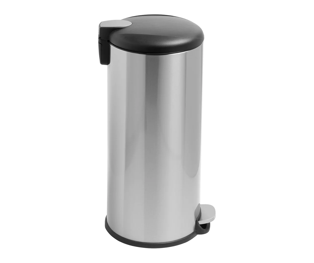 Stainless Steel & Black 8-Gal. Round Pedal Soft-Close Trash Can - Image 2