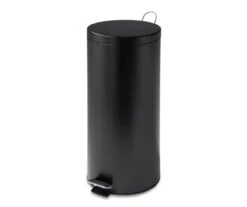 Matte Black Stainless Steel 8-Gal. Round Pedal Trash Can