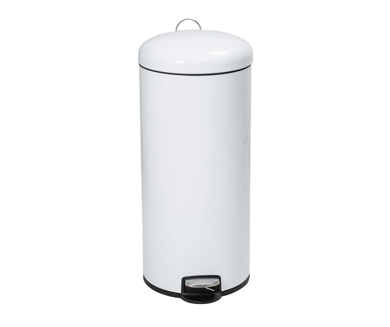 White Stainless Steel 8-Gal. Round Pedal Soft-Close Trash Can - Image 5