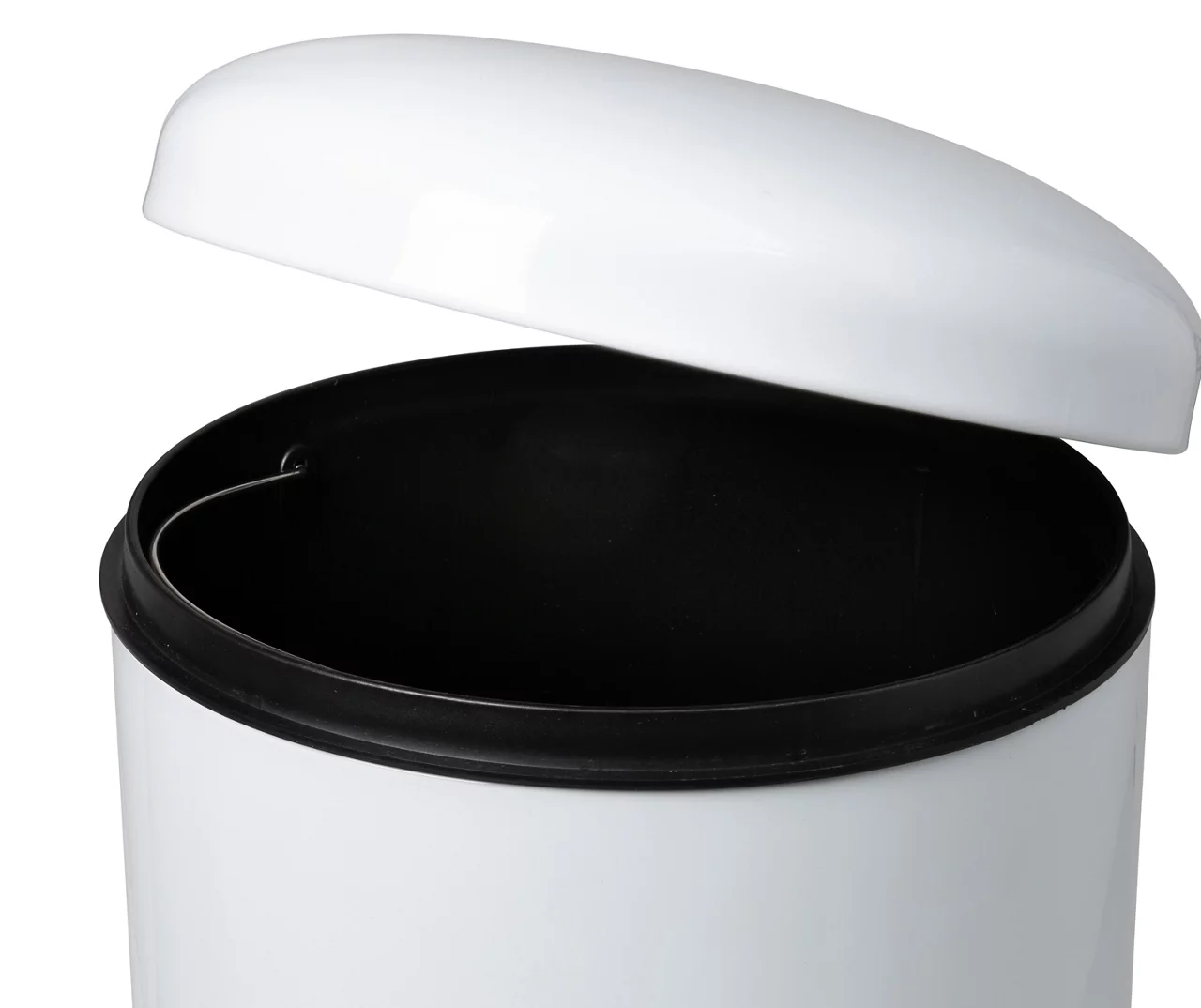 White Stainless Steel 8-Gal. Round Pedal Soft-Close Trash Can - Image 6