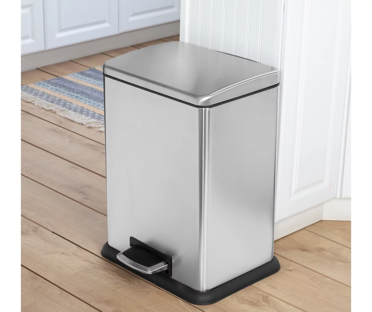 Stainless Steel 15.3-Gal. Rectangular Pedal Soft-Close Trash Can - Image 7