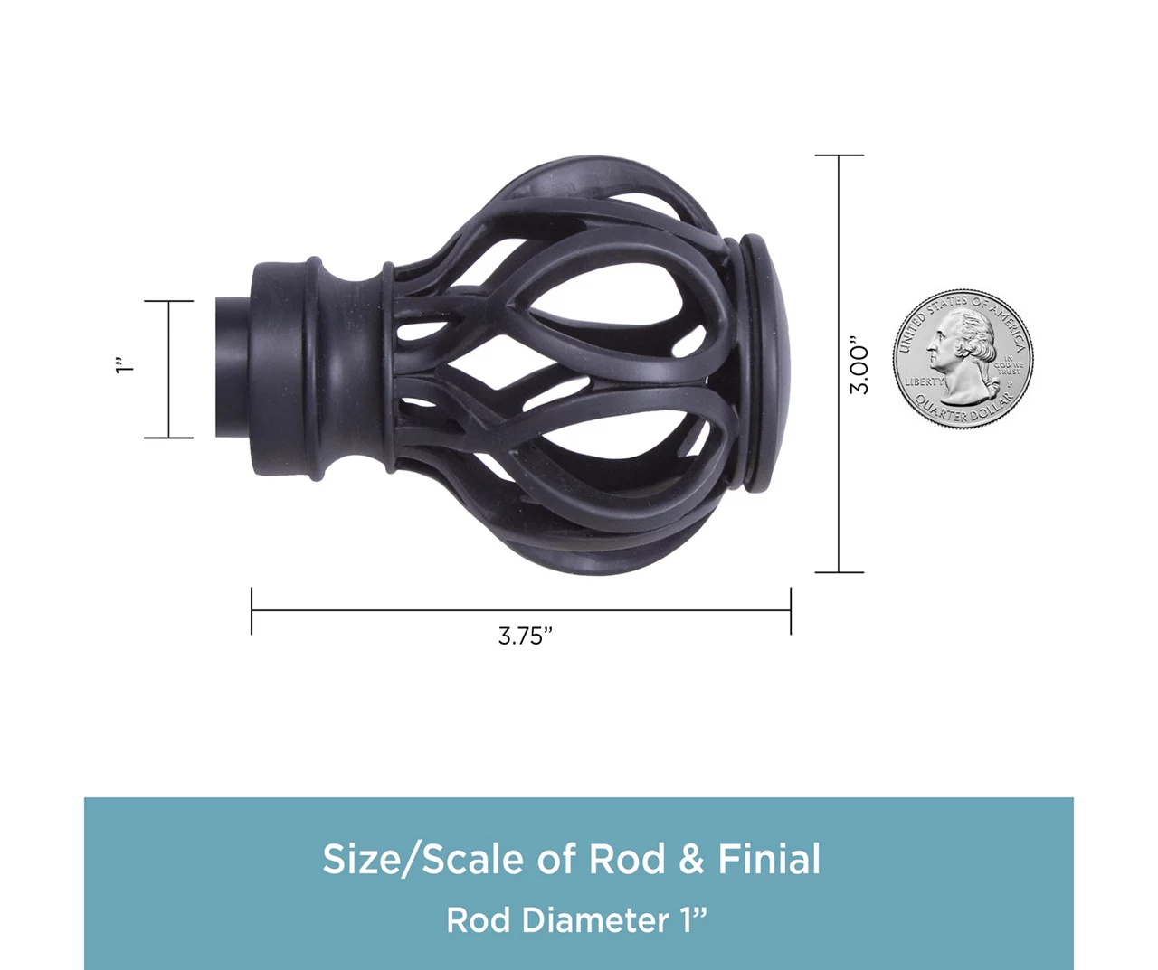 Kenney Mary 1" Adjustable Curtain Rod - Image 4