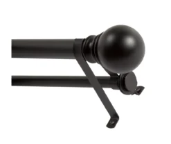 Layla Black 1" Adjustable Double Curtain Rod, (30"-84")