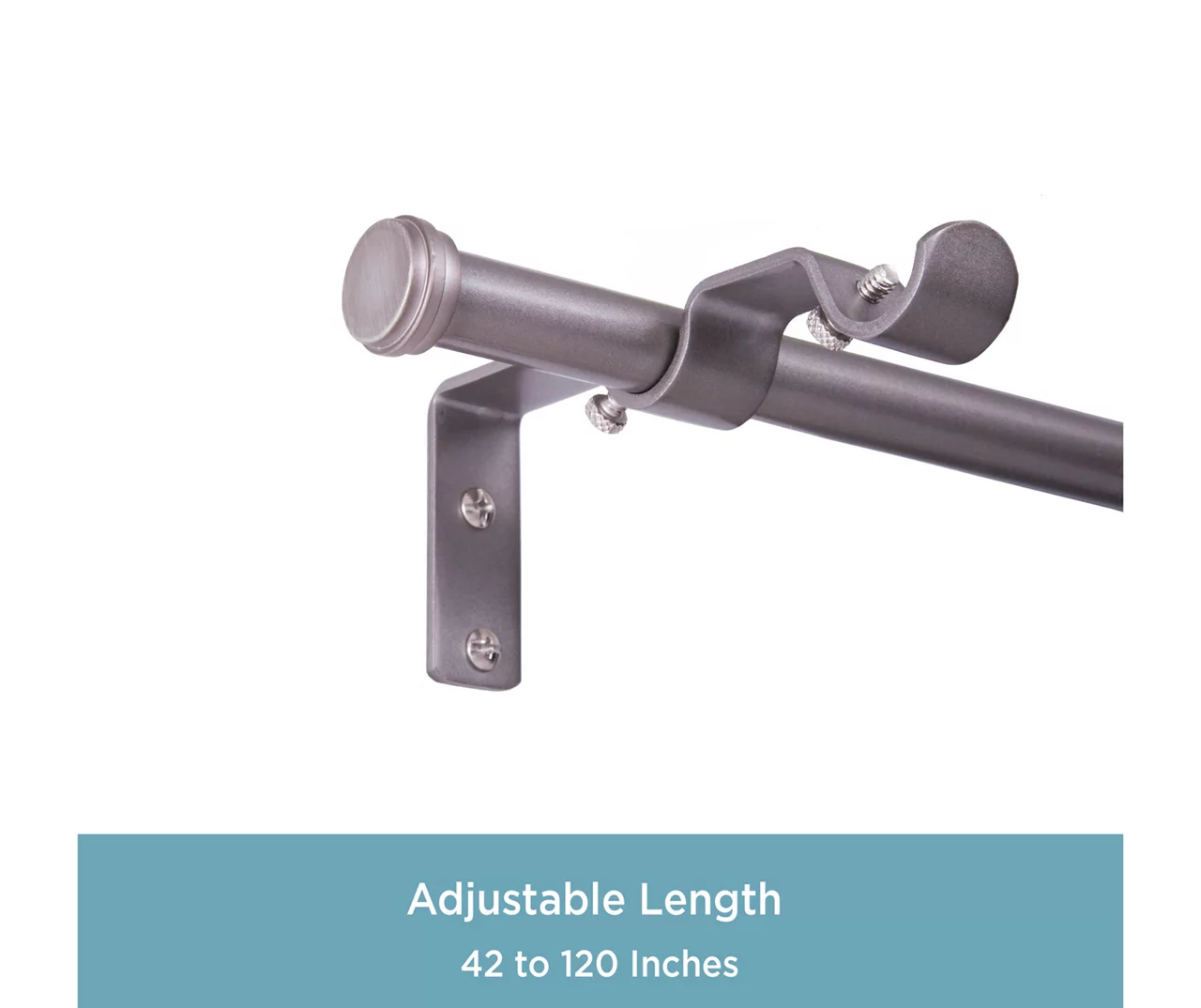 Kenney Double 5/8" Adjustable Curtain Rod Conversion Kit, (42"-120") - Image 14