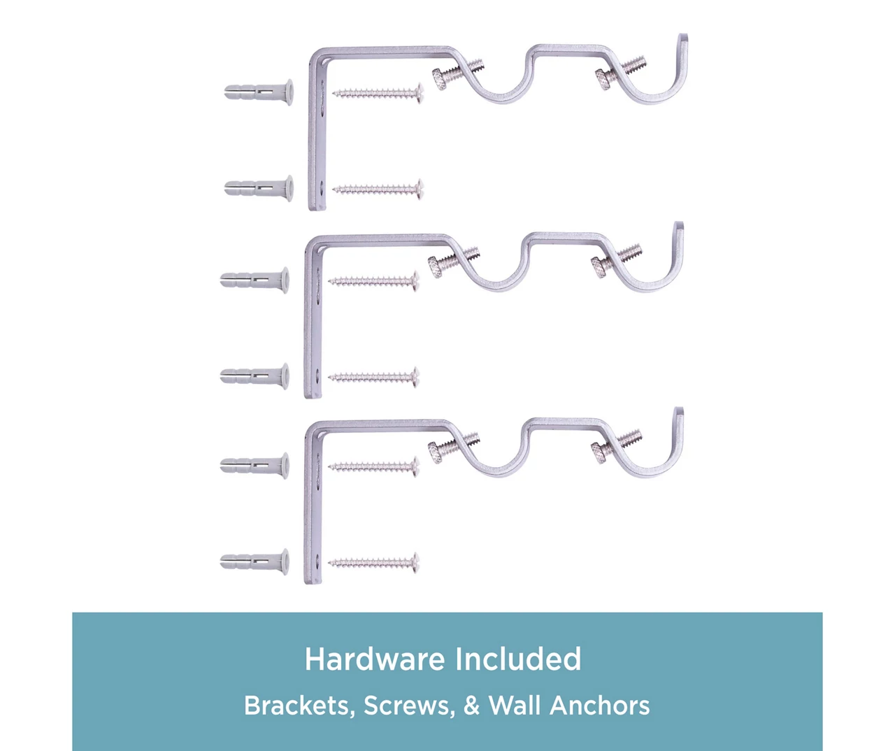 Kenney Double 5/8" Adjustable Curtain Rod Conversion Kit, (42"-120") - Image 16