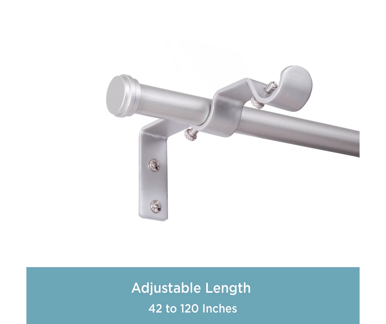 Kenney Double 5/8" Adjustable Curtain Rod Conversion Kit, (42"-120") - Image 8