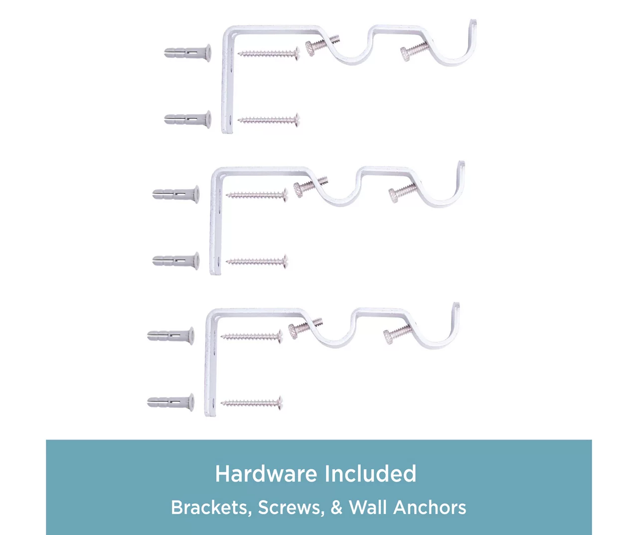 Kenney Double 5/8" Adjustable Curtain Rod Conversion Kit, (42"-120") - Image 10
