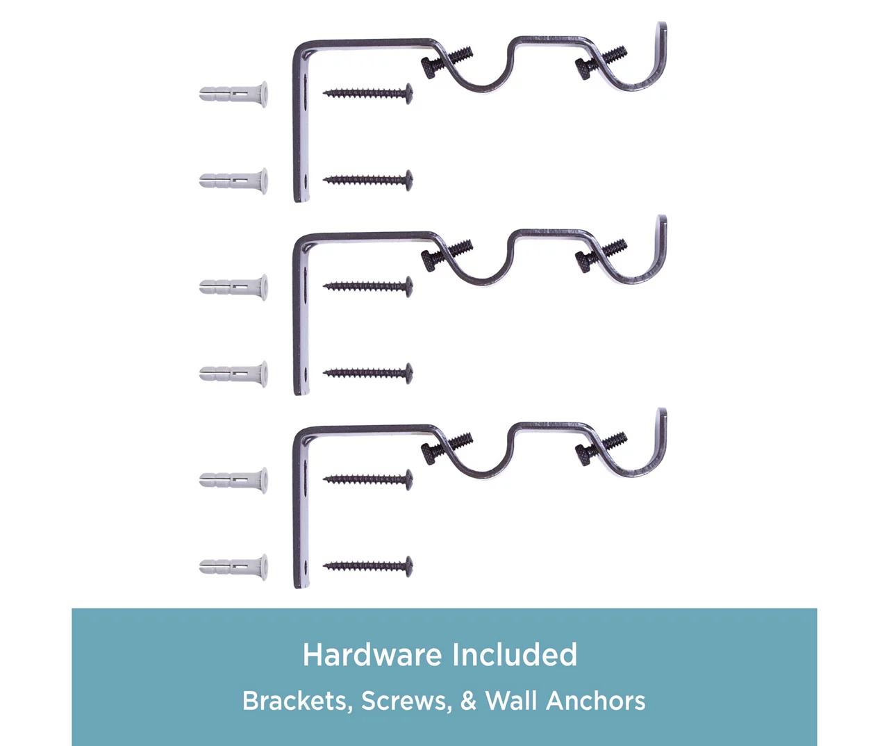 Kenney Double 5/8" Adjustable Curtain Rod Conversion Kit, (42"-120") - Image 13