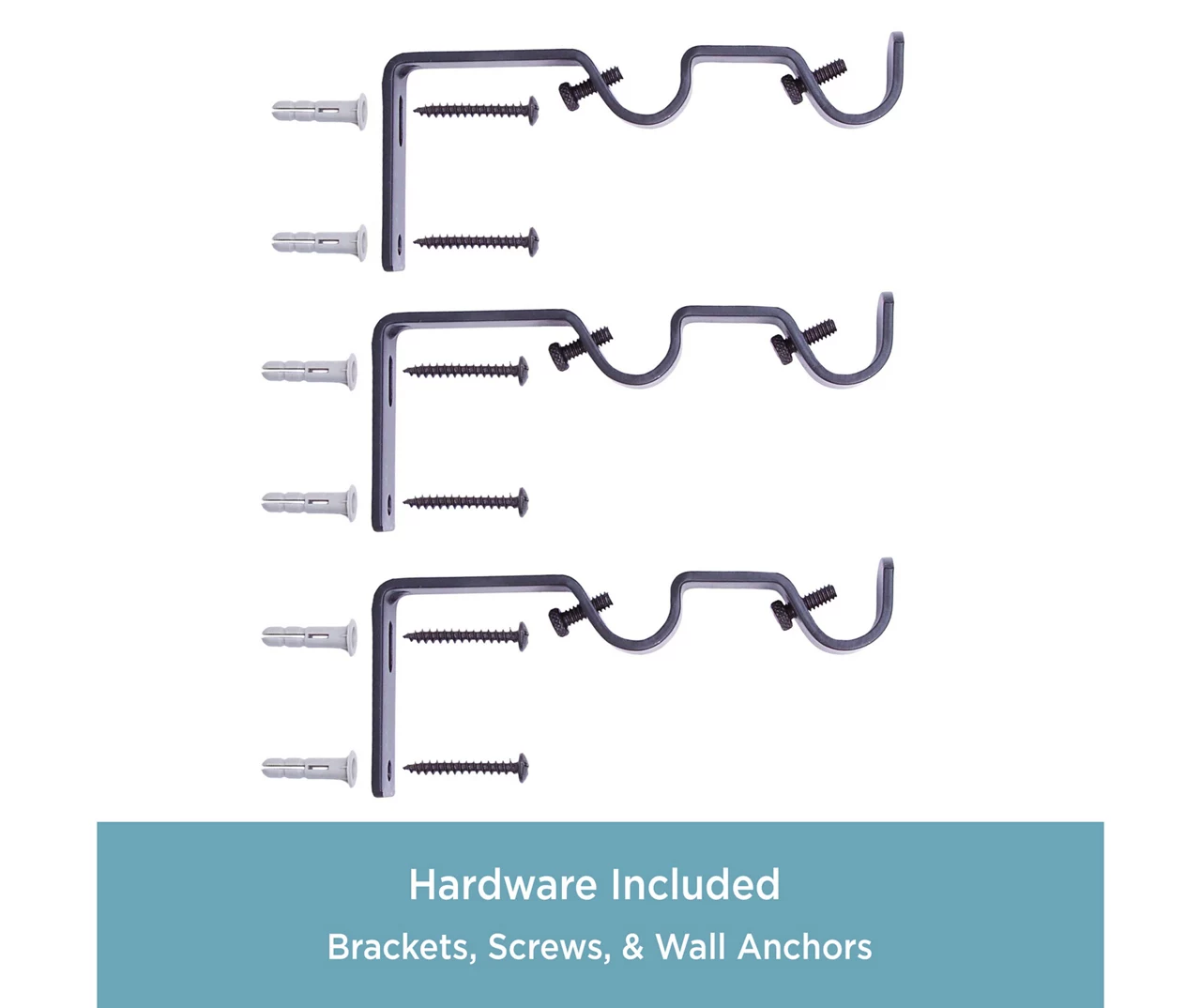 Kenney Double 5/8" Adjustable Curtain Rod Conversion Kit, (42"-120") - Image 7